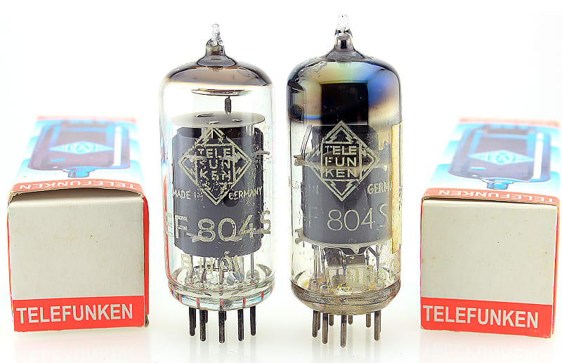 2 pcs. 1950's TELEFUNKEN EF804S VACUUM TUBES - TEST EXCELLENT