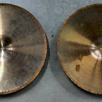 VINTAGE: Paiste 15' Giant Beat Hi-Hat Cymbals (Pair) from 1960s  - White Label image 4