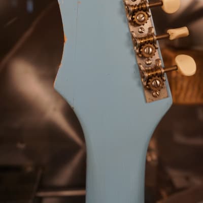 Kay Vanguard 60s - Light Blue Electric Guitar w/ Chipboard Case image 9