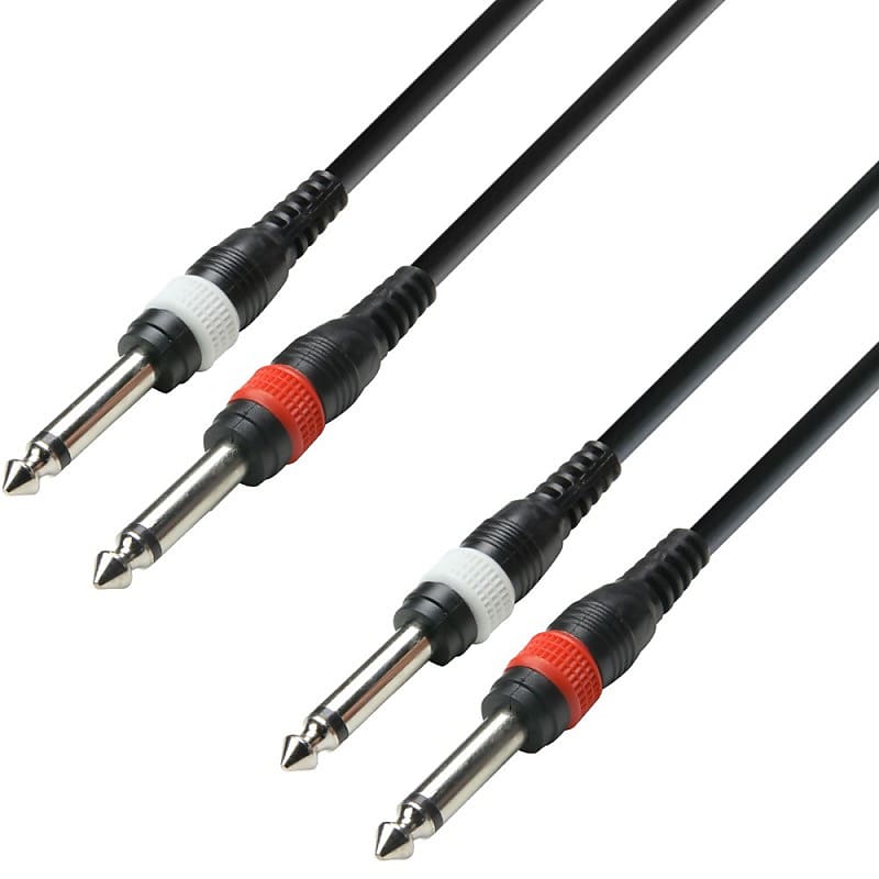 Cable audio Jack 6.35 mono Male vers RCA Male de 1 metre