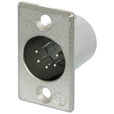 Neutrik NC5MP P Series 5 Pin Male Panel Mount Receptacle - Nickel/Silver image 1