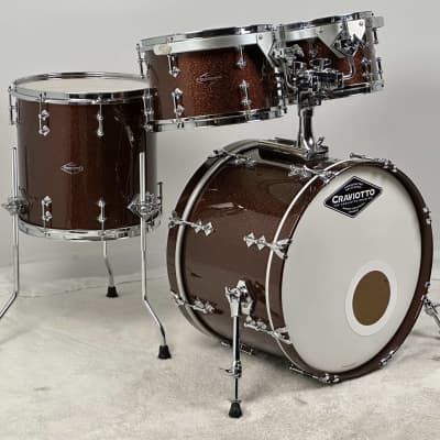 Craviotto 20/10/12/14" VIDEO Solid Maple Drum Set - 2016 Copper Sparkle Lacquer image 3
