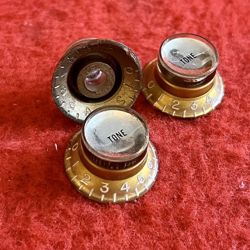 Gibson TONE reflector knob 1960’s - Gold original vintage USA | Reverb