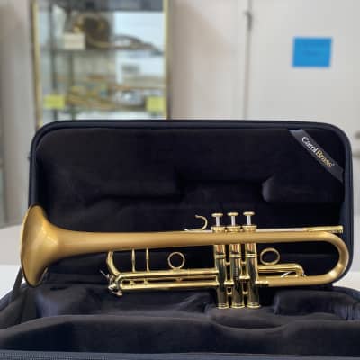New Carol Brass CTR-5060H-GSS-SLB Professional Bb Trumpet,Satin Lacquered Bell; with Case, Mouthpiece image 1