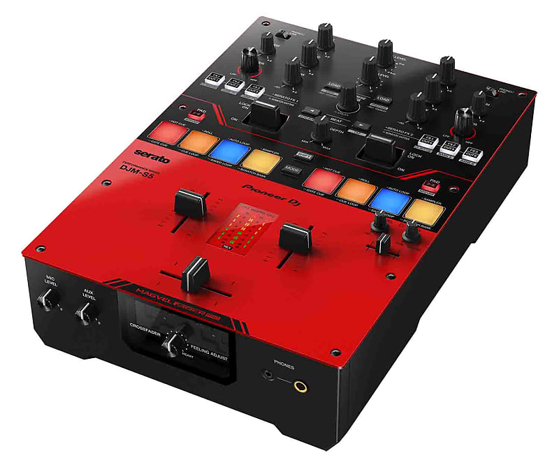 Pioneer DJ DJM-S5 Scratch Style 2-Channel DJ Mixer for Serato DJ Pro - Gloss Red image 1