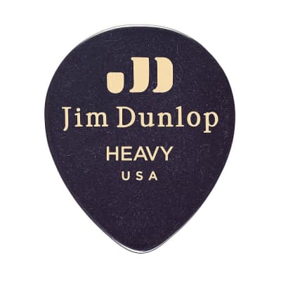 Dunlop 485R03HV Celluloid Black Teardrop Heavy Guitar Picks (72-Pack)