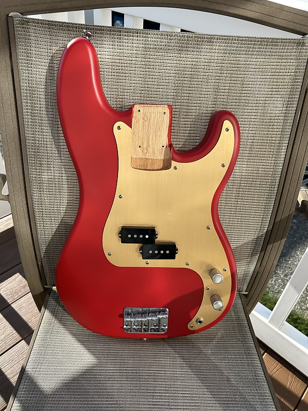 Squier 40th Anniversary P Bass Loaded Guitar Body Dakota Red | Reverb