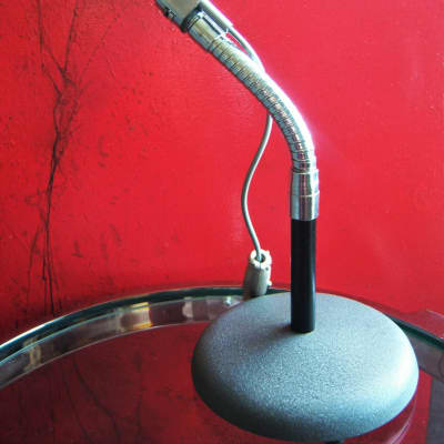 Vintage 1940's Turner 80X crystal microphone Satin Chrome w cable, gooseneck and Atlas stand # 4 image 8