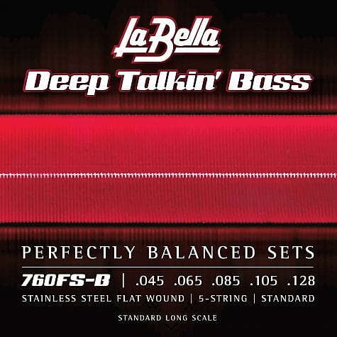 La Bella Deep Talkin' Flat Wound Stainless Steel 5-String Standard Bass Strings image 1