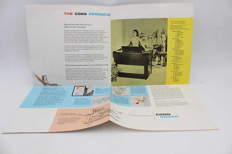 The Conn Serenade Organ Catalog, Promotional Paperwork Reverb