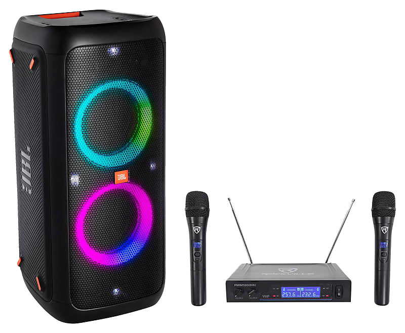 JBL Partybox 310 Rechargeable Bluetooth LED Tailgate Party Speaker w/(2)  Mics