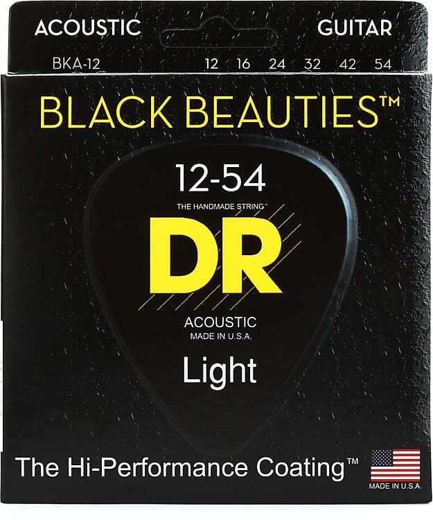 DR #BKA-12 - Black Beauties Acoustic Strings, 12-54 Light image 1