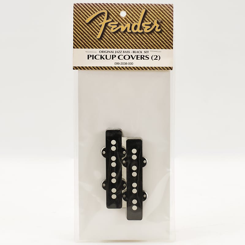 Fender Original Jazz Bass Pickup Covers, Black, Set of 2 Reverb