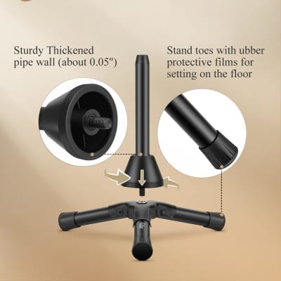 Flute Clarinet Stand, Portable Tripod Double-Purpose Stand Holder For Flute Woodwind Instrument With Flannel Bag, Est- 005 image 2