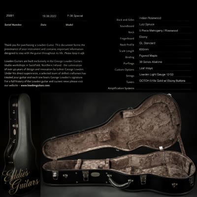 Lowden F-38 Special ‘Batch 45’ Limited Edition - Indian Rosewood & Lutz Spruce image 25