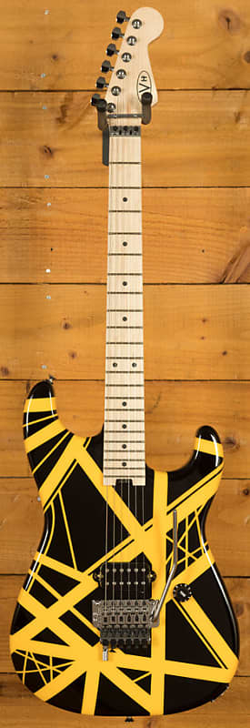 EVH Striped Series Maple Black w Yellow Stripes Reverb Austria