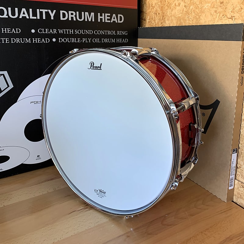 Pearl Vision VMX Snare Drum All Maple Red Sparkle Lacquer Reverb
