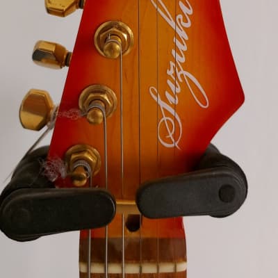 RARE Suzuki Electric Guitar 'Since 1953' HSS Bolt-On 24-Fret Red/Orange/Gold image 10