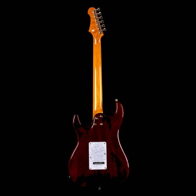 Jet Guitars JS-450 JS450 TBL, HSS Ceramic pickups, solid basswood body with flame maple top, 22 frets roasted maple neck, locking tuners, 2 point tremolo Free Setup image 9