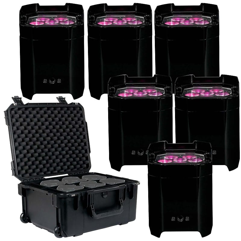 (6) American DJ Element QA WiFLY Battery Powered LED Par with Carry Case Package image 1