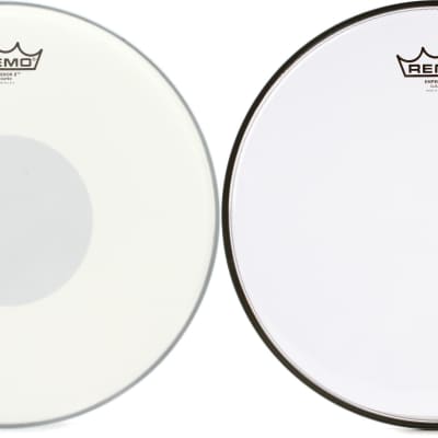 Remo Emperor X Coated Drumhead - 14 inch - with Black Dot  Bundle with Remo Emperor Clear Drumhead - 13 inch image 1