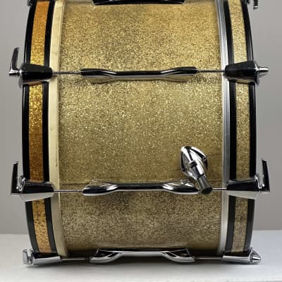 Premier 18/12/14/14/5x14" 1960's VIDEO Vintage "C58" Gold Sparkle Drum Set - Owned by Charlie Persip image 8