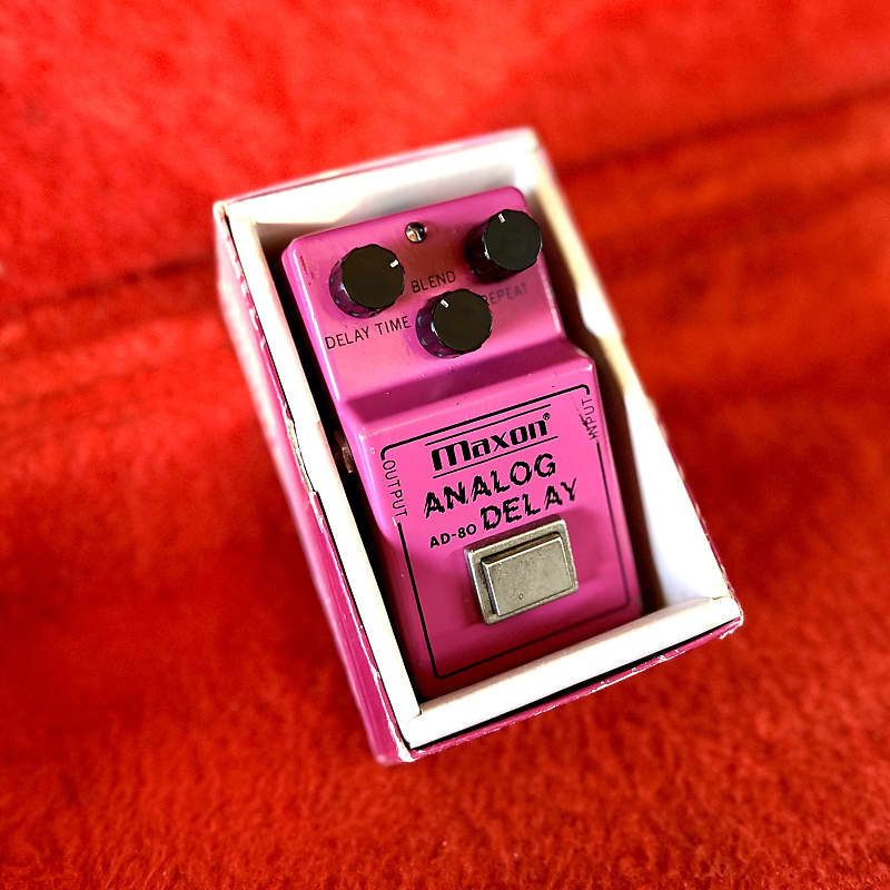 Maxon AD-80 analog delay pedal c 1980 - Pink original vintage MIJ Japan