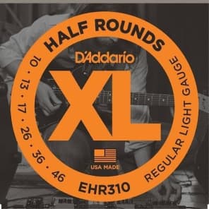 D'Addario EHR310 Half Round Electric Guitar Strings, Regular Light Gauge