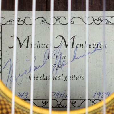 RARE 1989 Michael Menkevich Custom 10-String Classical Harp Guitar, Spruce/Brazilian, w/Case image 15
