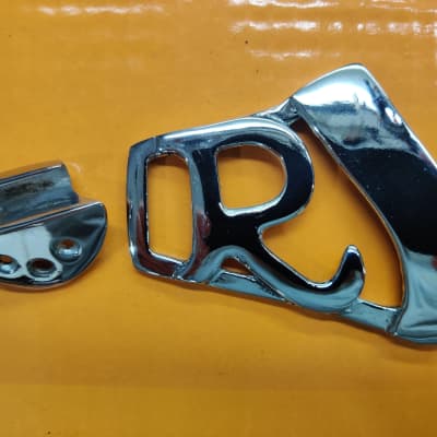 Rickenbacker 12-String Chrome R Tailpiece and bracket. image 1