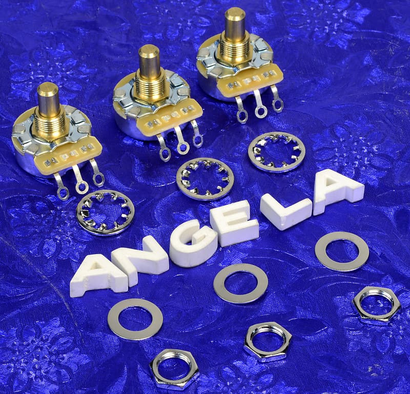 3 CTS 450G Series 250K Audio Taper Solid 1/4" Shaft 250K Pots Reverb