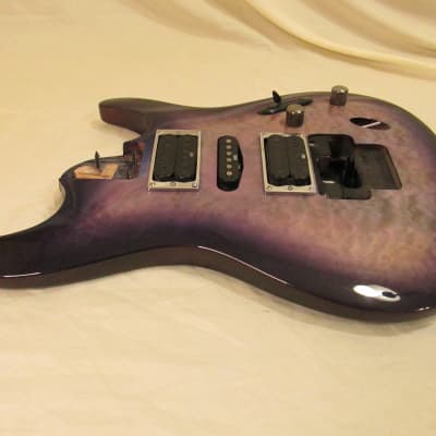 2007 Ibanez S470DXQM Purple Quilt Maple Guitar Loaded Body ZR Tremolo Ready image 3