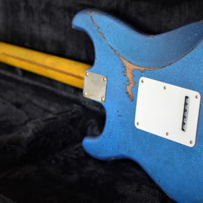 American Fender Stratocaster Relic Custom Nitro Blue Sparkle HSS image 9