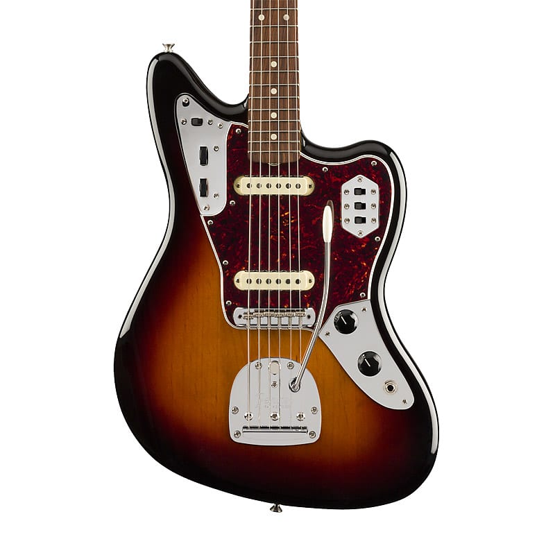 Fender Vintera 60s Jaguar Electric Guitar, 3 Tone Sunburst, Pau Ferro