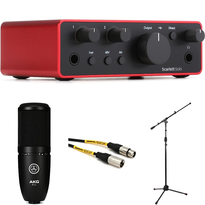 Focusrite Scarlett 2i2 2x2 USB Audio Interface Kit with AKG