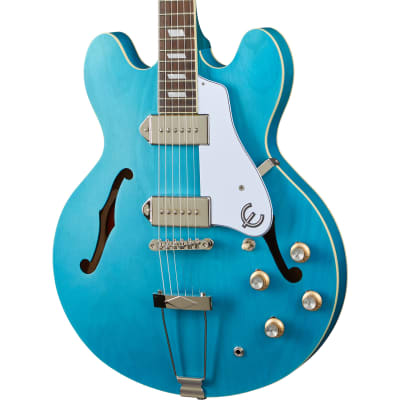 Epiphone Casino Semi Hollow Electric Guitar, Worn Blue Denim image 4