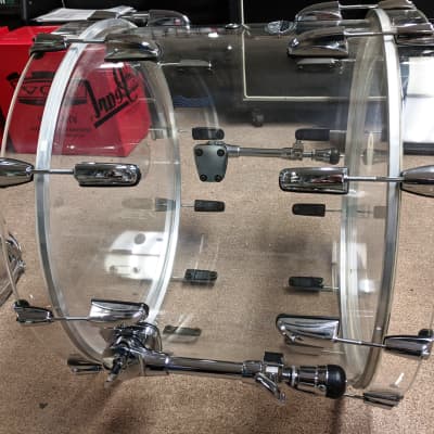 Pearl Crystal Beat Acrylic 4 Piece Drum Set 20/12/14/16 Ultra Clear, Extra Floor Tom, Clean, Unique image 3