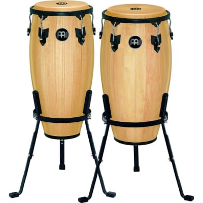 Meinl Headliner Wood Congas 11 & 12 Set, Incl. Basket Stands Natural image 1