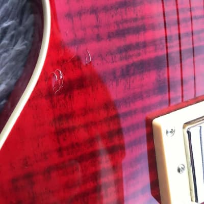 Red Custom LP Style Guitar, Maple Top Body, Rosewood Fingerboard image 3