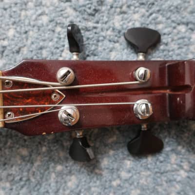 Vintage 1960s Teisco Rhythm Line Viola Violin Scroll Headstock Beatles Bass Guitar Rare Sunburst Clean Case Low Easy To Play Action Short Scale 30' image 6