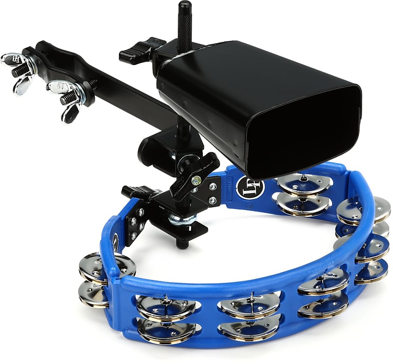 Latin Percussion Cyclops Tambourine with City Cowbell and Mount Pack image 1