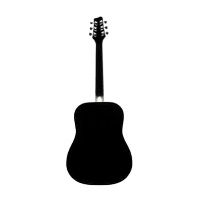 Stagg SA20DLHBK Black dreadnought acoustic guitar with basswood top, left-handed model image 2