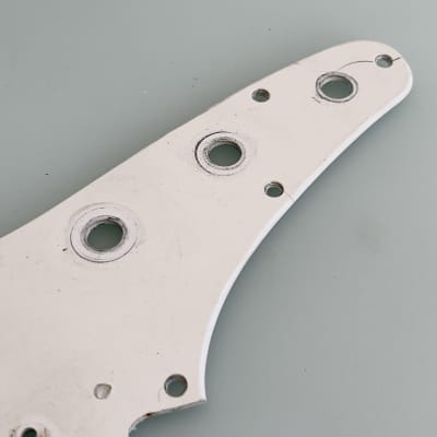 1962 Fender Duo Sonic 1963 Single-Ply White ABS Plastic Vintage Original Pickguard with Shielding Plate Pre-CBS Guard 2-Pickup Slab Board Musicmaster image 4
