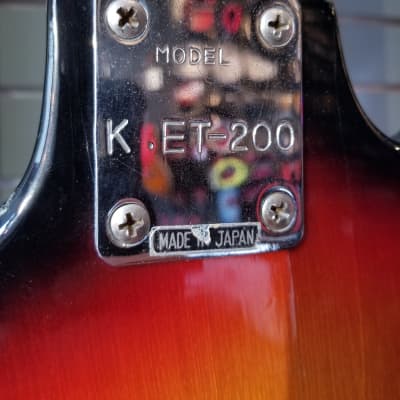 Teisco Del Rey K-ET-200 1960's Sunburst Vintage Electric Guitar w/ Gig Bag image 5