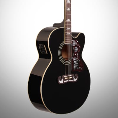 Epiphone J-200 EC Studio Acoustic-Electric Guitar, Black image 4