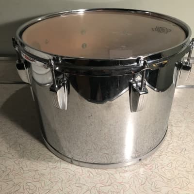 Ludwig Vintage Concert Tom Chrome over Wood 14”x10” Late 70s-80s 6ply Maple Blue Olive rounded image 5