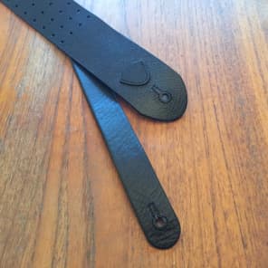 Volume & Tone Perforated Leather Guitar Strap Brand New Black Leather image 4