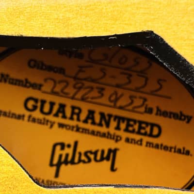 Gibson ES-335 2023 Vintage Burst New Unplayed w/Case Auth Dlr 8lbs1oz #153 image 20