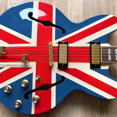 TPP Noel Gallagher "Union Jack" Custom Modified Epiphone Riviera / Sheraton Oasis Tribute image 2