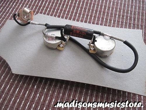 Deluxe LP Jr. Wiring Harness Upgrade Made for Les Paul Jr. NOS Black Beauty Cap image 1
